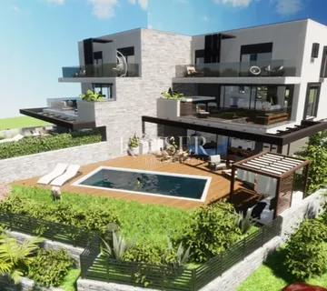 Punat - luksuzni apartman 126m2, pogled more, okućnica