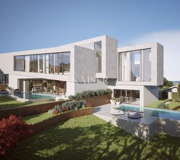 Kaštelir - građevinsko zemljište ga gotovim projektom pogled more - cover