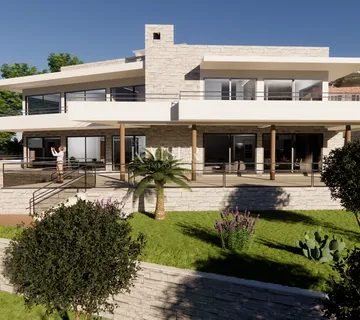 Istra, Buje luksuzna vila u izgradnji s pogledom na maslenik - Baredine, Buje