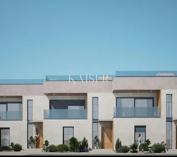 Sukošan, Zadar - Tri moderne vile u nizu s krovnim terasama, 350 m od mora