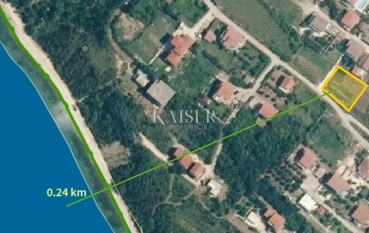 Rtina, Zadar - Građevinsko zemljište s pogledom na more 250 m od plaže - cover