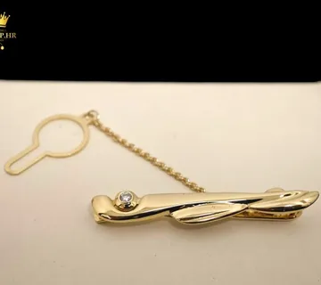 ZLATNA IGLA ZA KRAVATU S DIJAMANTOM 5,54G 14K / R1, RATE !! - cover