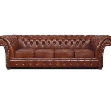 Chesterfield Garnitura Winfield Basic Leather | 4-sjedišta | Brown - cover