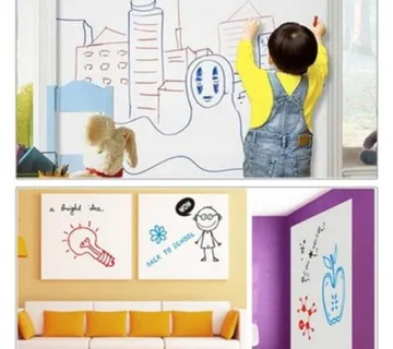 Bijela naljepnica za zid za pisanje flomasterom 45x200cm - cover