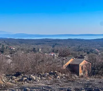 KLANA– Građevinsko zemljište s pogledom na more, 1040m2 - Škalnica, Klana
