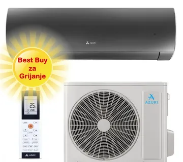 AZURI KLIMA UREĐAJ 3,5kW AZI-WO35VB - Crna Supra Inverter, za prostor do 35m2, A++ energetska klasa, Wi-Fi, R-32 - Zagreb
