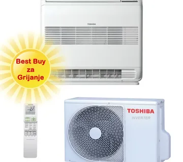 TOSHIBA KLIMA UREĐAJ 3,5kW RAS-B13J2FVG-E/RAS-13J2AVSG-E - Podna/parapetna Inverter, do 35m2, A++, R-32 - Zagreb
