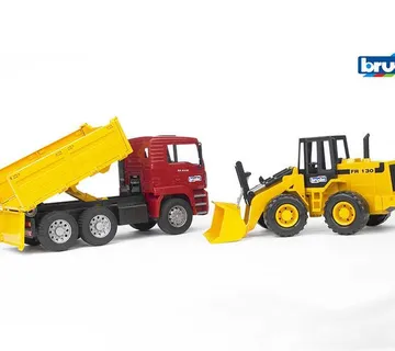 Bruder kamion Man + bager FR130 - cover