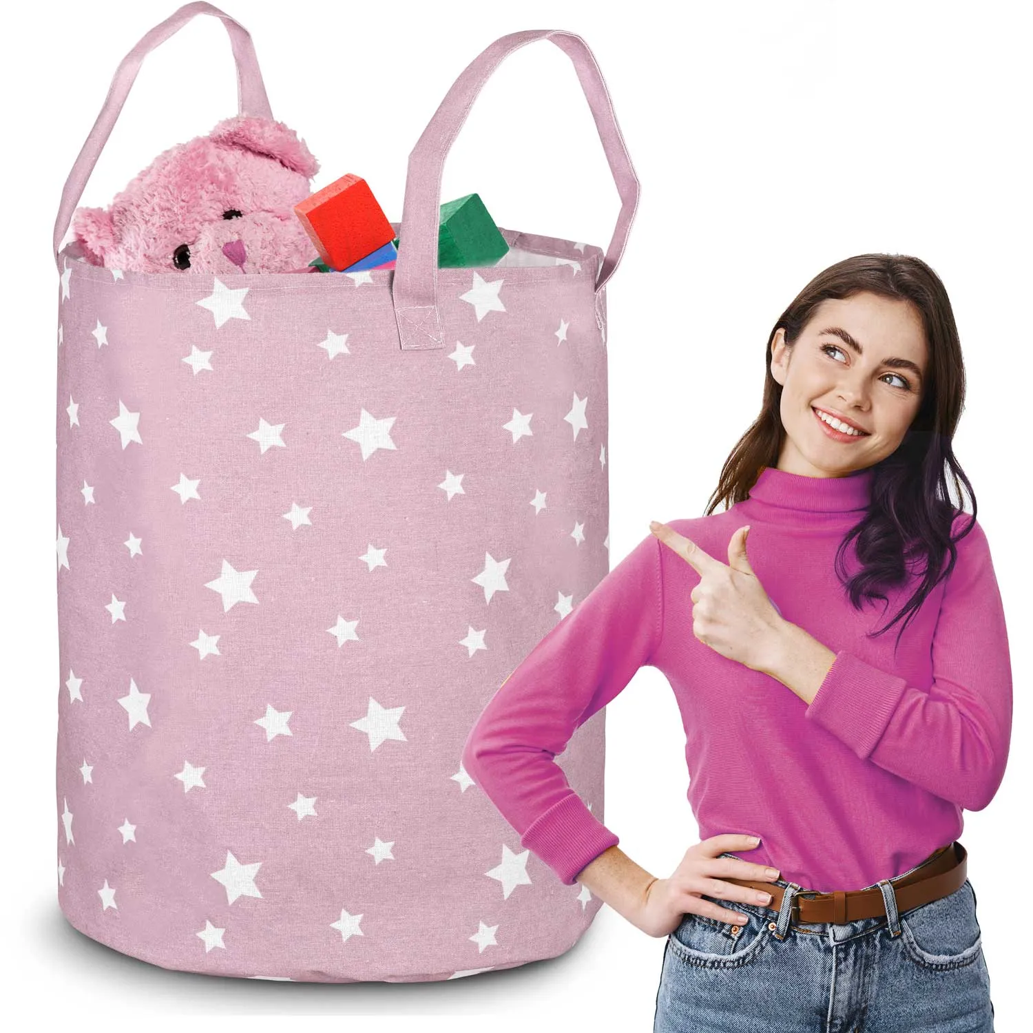 Nukido košara za igračke ružičasta - cover