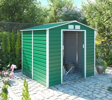 Vrtna metalna kućica 3,67 m² - 2,0 m x 1,8 m - ZELENA - cover