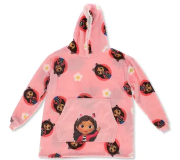 Gabby’s Dollhouse dječja hoodie deka, roza - cover