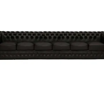 Chesterfield Garnitura First Class Leather | 6-sjedišta | Matt Black - cover