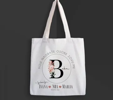 Personalizirana platnena vrećica / torba -BAKA / MAMA - cover
