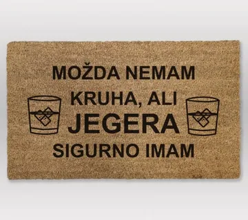 Zabavni otirač – Možda nemam kruha ali jegera sigurno imam - cover