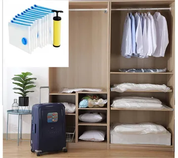 (7-djelni JUMBO paket) Vreće za vakumiranje odjeće i gratis pumpa - cover