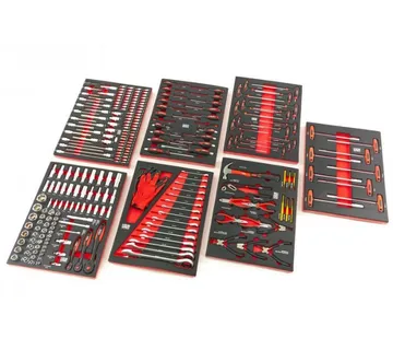 Crveni set od 262 komada premium alata za kolica, 7 uložaka - cover