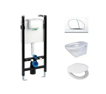 LIV Podžbukni set 4 u 1, vodokotlić sa tipkom+školjka+daska - Marinići, Viškovo