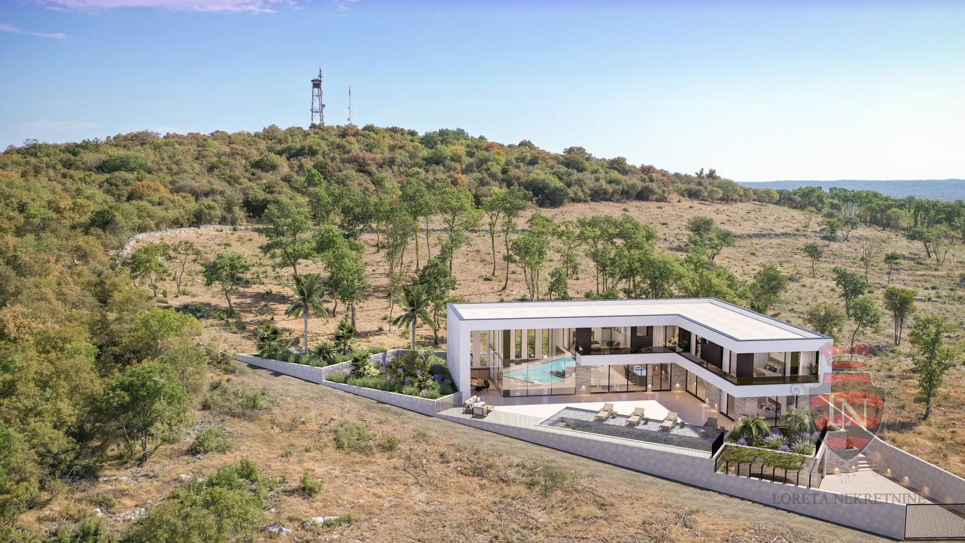 Zemljište 800 m2+ projekt od 400 m2, prekrasna vila sa bazenom, Istra - cover