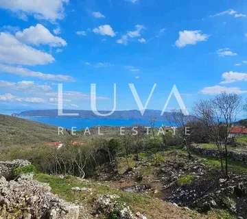 Kvarner, Brseč, građevinsko zemljište 1.173 m2 s pogledom na more na prodaju - Brseč, Mošćenička Draga