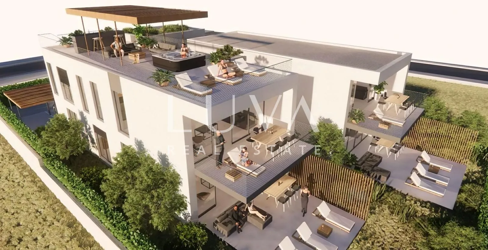 Ugljan, luksuzni penthouse s jacuzijem, prvi red do mora NKP 109,49 m2 - cover