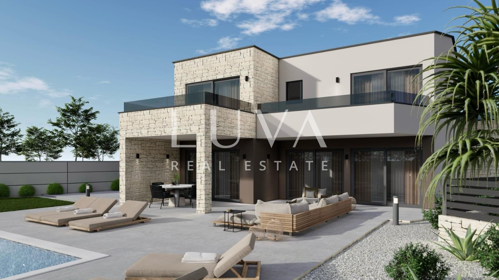 Istra, Tinjan, moderna vila s bazenom u izgradnji, 235 m2 - cover