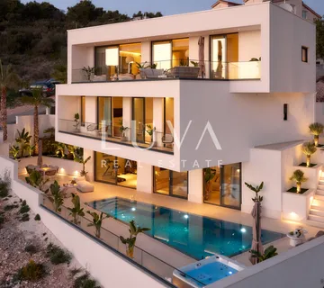 Čiovo, luksuzna vila 263 m2 s bazenom i pogledom na more na prodaju - Žedno, Trogir