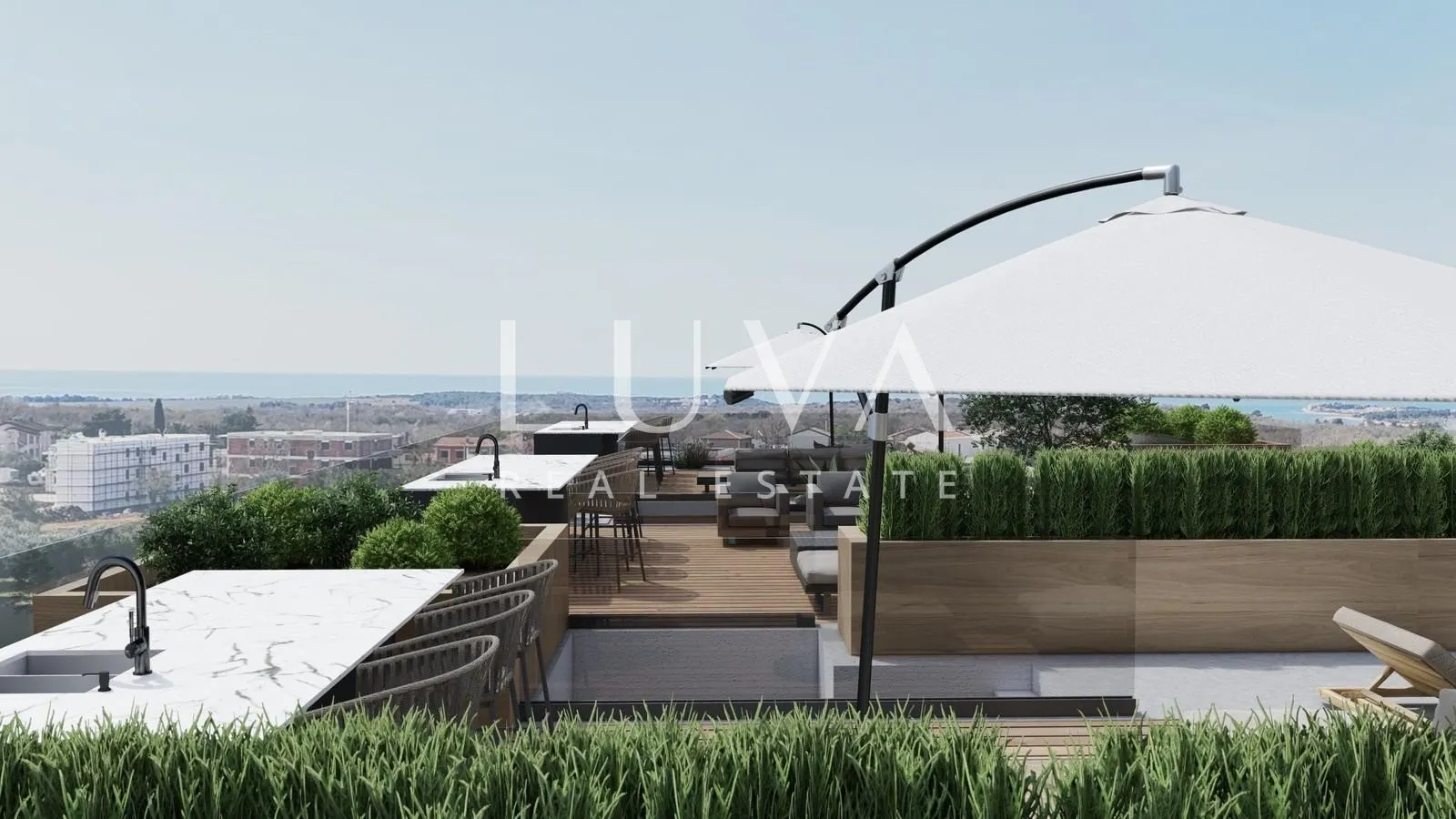 Istra, Tar, moderni trosoban stan s krovnom terasom u novogradnji, 69 m2 - cover