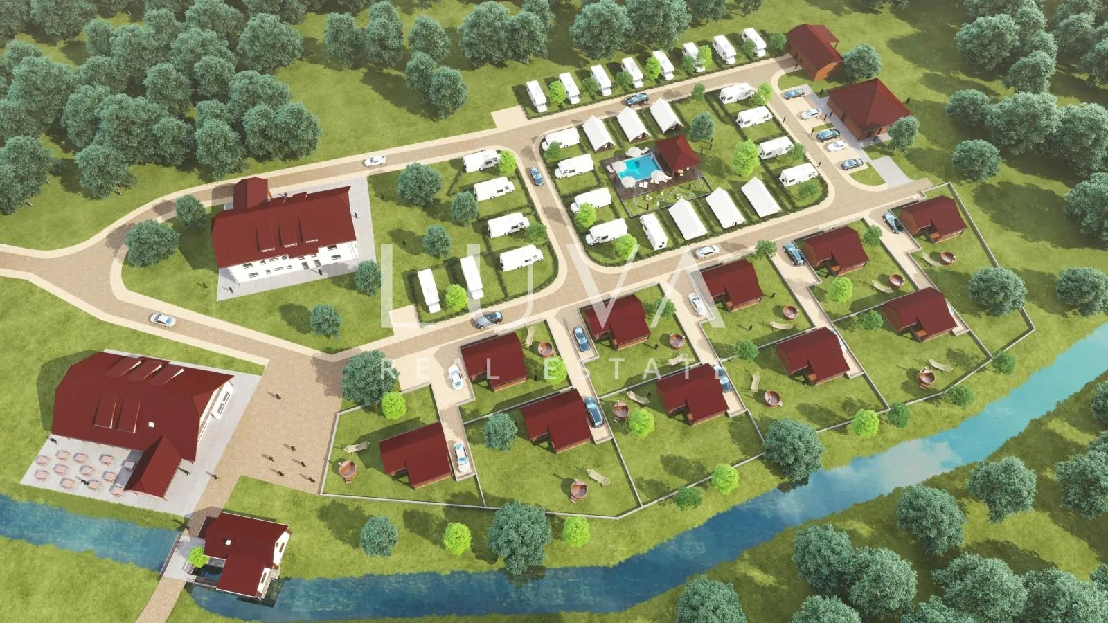 Plitvička jezera, Kompolje, investicijski projekt s građevinskim dozvolama i etno kućom, 27.840 m2 - cover