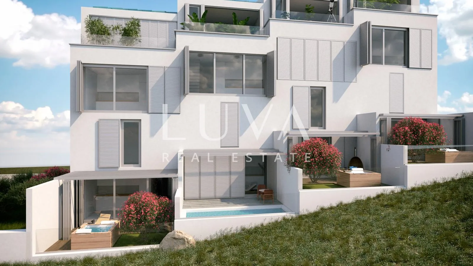 Pag, Šimuni, kuća u nizu 155,36m2 NKP, novogradnja na prodaju - cover