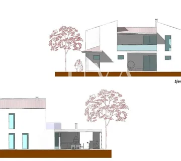 Istra, Kaštelir, atraktivno građevinsko zemljište s pogledom na more, 940 m2 - cover