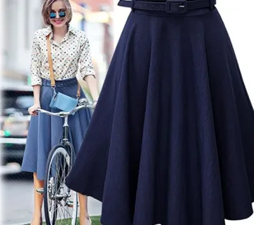 Rastezljiva suknja od laganog trapera sa gratis remenom - cover