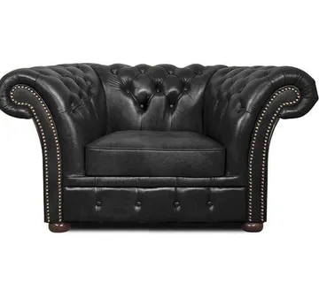 Chesterfield Fotelja Winfield Basic Leather | 1-sjedište | Shiny Black - cover