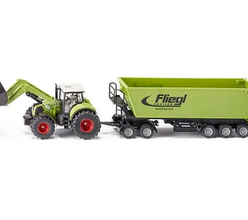 Siku traktor Claas Axion 850 + ruda za kamionske prikolice + prikolica - cover