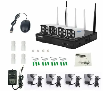 VIDEO NADZOR PROFESIONALNI set 4 WIFI HD kamere + SNIMAČ - cover