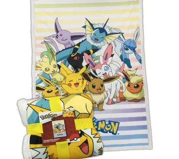 Pokemon Eeveelutions V2 sherpa deka 100x150cm - cover