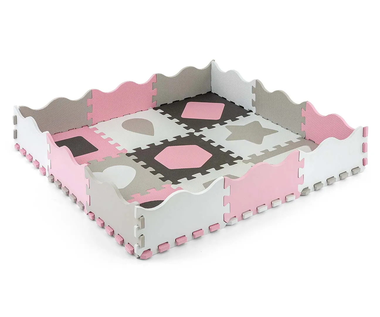 Jolly pjenasta prostirka pink siva 25 elemenata - cover