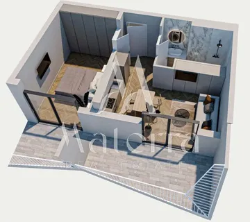 Duilovo- Novogradnja, 1-Soban Stan, Prizemlje, 52.80 M2 - Split