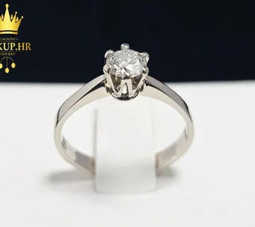 ZLATNI PRSTEN S DIJAMANTOM 0.35ct 14K / R1, RATE ! - cover