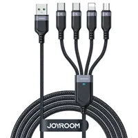 Kabel 4u1 USB A - 2x USB C/ Lightning/MicroUSB 1.2m, Joyroom Multi-Use Series S-A18, crni - Zagreb