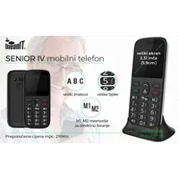 Meanit Senior Iv Mobilni Telefon, 2.31", Crni, Mgsm88 - Zagreb