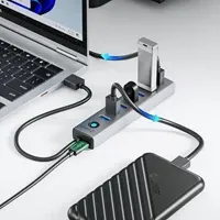 USB A Hub Orico 7x USB A 3.0 + USB C 5V/3A 1m sivi - Zagreb