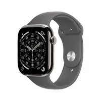 Apple Watch S11 Cellular 42mm Natural Titanium Case with Stone Grey Sport Band - S/M - Zagreb