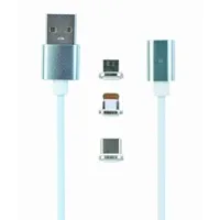 Kabel USB 2.0 - 3u1 Lightning 8-pin / MicroUSB / USB-C 1m magnetic Gembird srebrni P/N: CC-USB2-AMLM31-1M - Zagreb