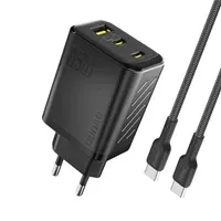 Univerzalni punjač Dudao A29C GaN 65W + USB C kabel, crni - Zagreb