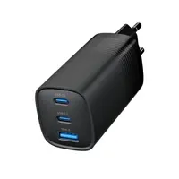 Univerzalni punjač 65W GAN 3 port Gembird crni, 2x USB C, 1x USB A, TA-UC-PDQC65-01-BK - Zagreb