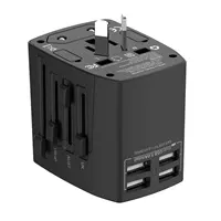Univerzalni punjač Budi travel charger Budi 5A, 4x USB, EU/UK/AUS/US/JP, crni, 050561 - Zagreb