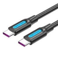 Vention USB 2.0 C Male to Male 5A Cable 2m, Black - Rated Current 5A (PD 100W) - Zagreb