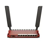 Mikrotik RouterBOARD L009UiGS-2HaxD-IN, 512MB RAM, 8×G-LAN, 1×2.5G SFP, 2.4GHz 802.11b/g/n/ax dual-chain, 4dBi eksterne antene, USB, desktop kučište, PSU, RouterOS L5 - Zagreb