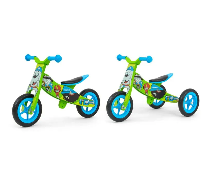 Milly Mally 2u1 tricikl bez pedala zeleni - cover