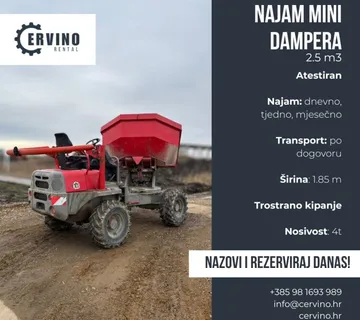 NAJAM mini dampera AUSA D400 AHG, zapremina 2.5m3, širina 1.85m - cover